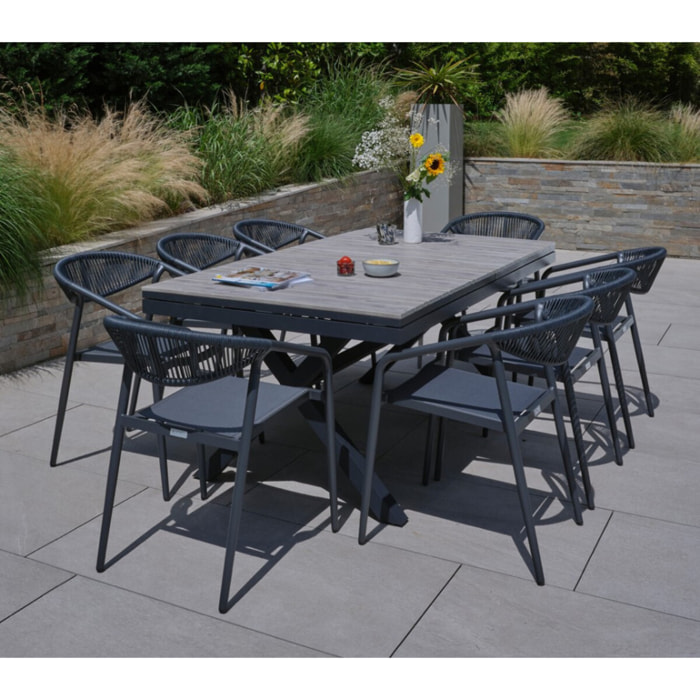 Ensemble table et chaises de jardin  - Gris Perle - CAVALAIRANA