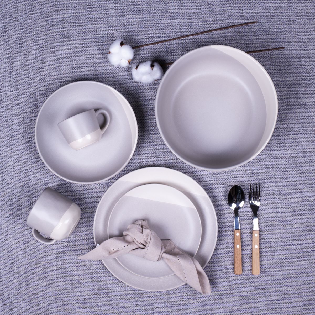 Lot de 6 grandes assiettes, TERRE DE SIENNE