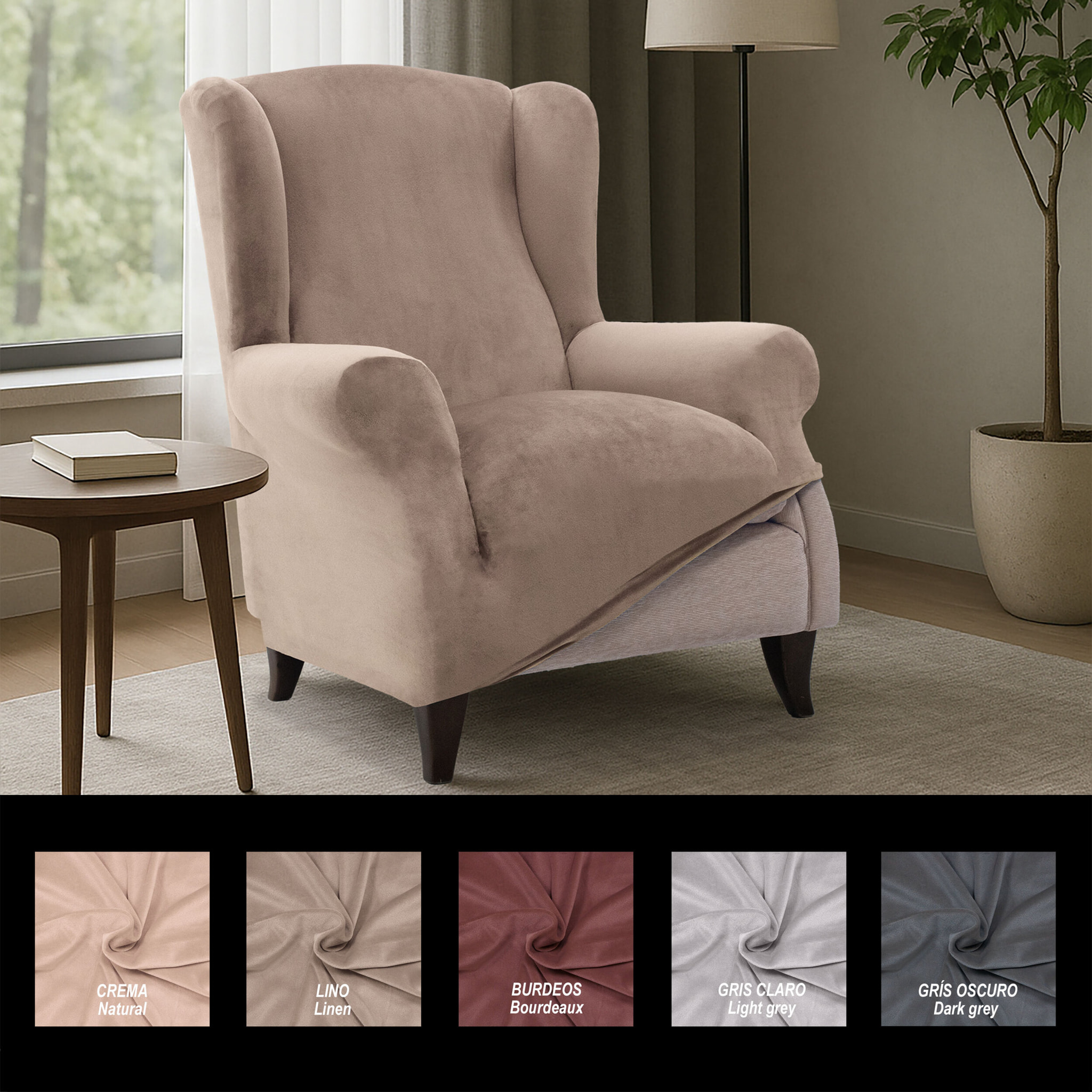 Funda TERCIOPELO ANTIMANCHAS Multi elástica para OREJERO modelo VERONICA