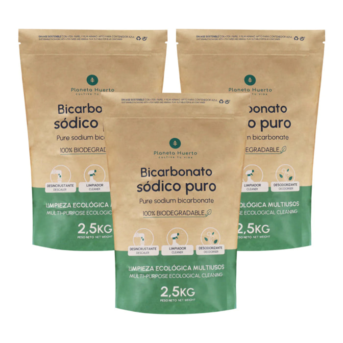 Pack 3x Bicarbonato sódico Planeta Huerto 2,5 Kg