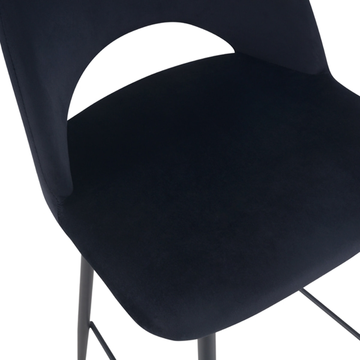 Lot de 2 chaises pour îlot central 65 cm en velours noir - Pénélope