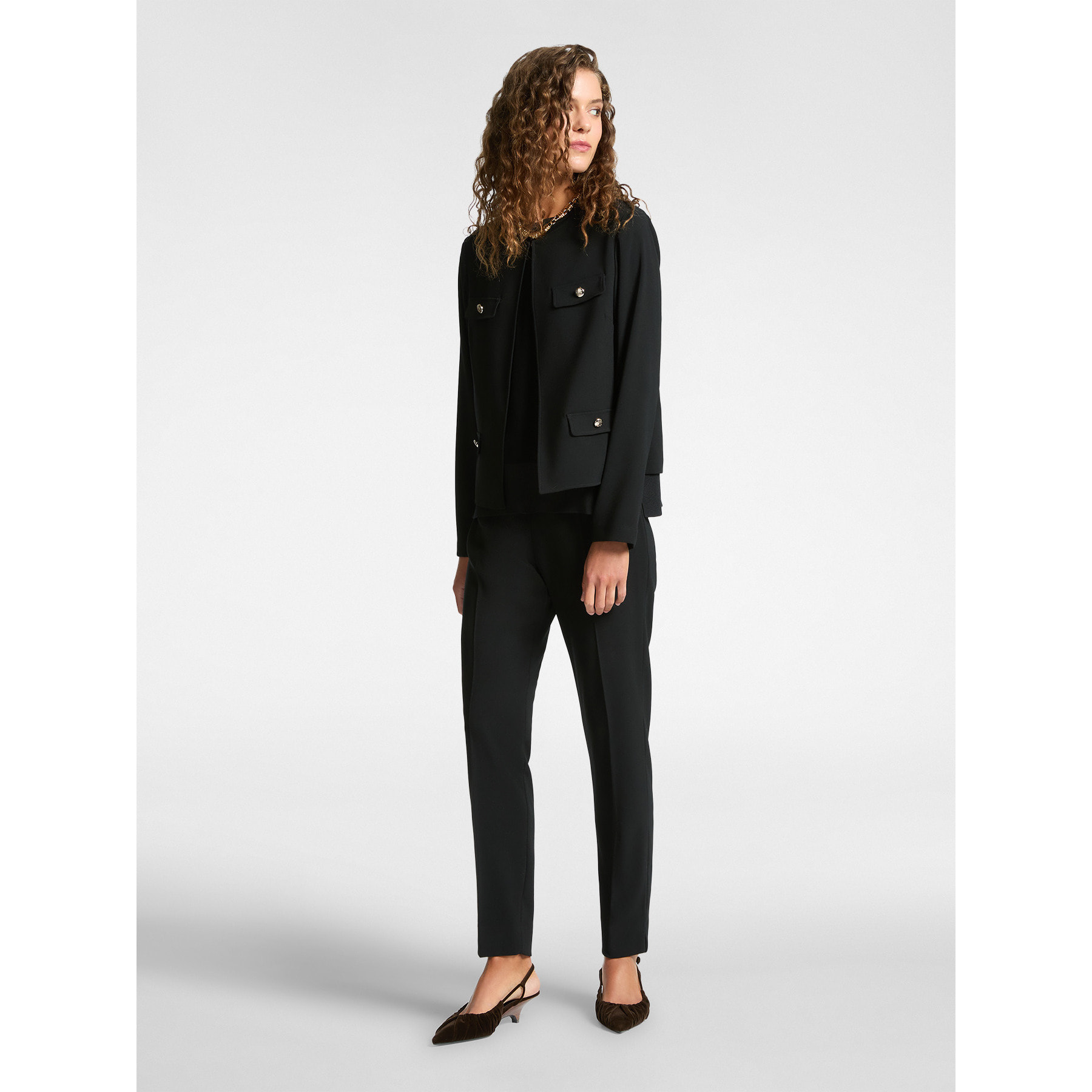 Elena Mirò - Pantalones slim fit en tejido elástico - Negro