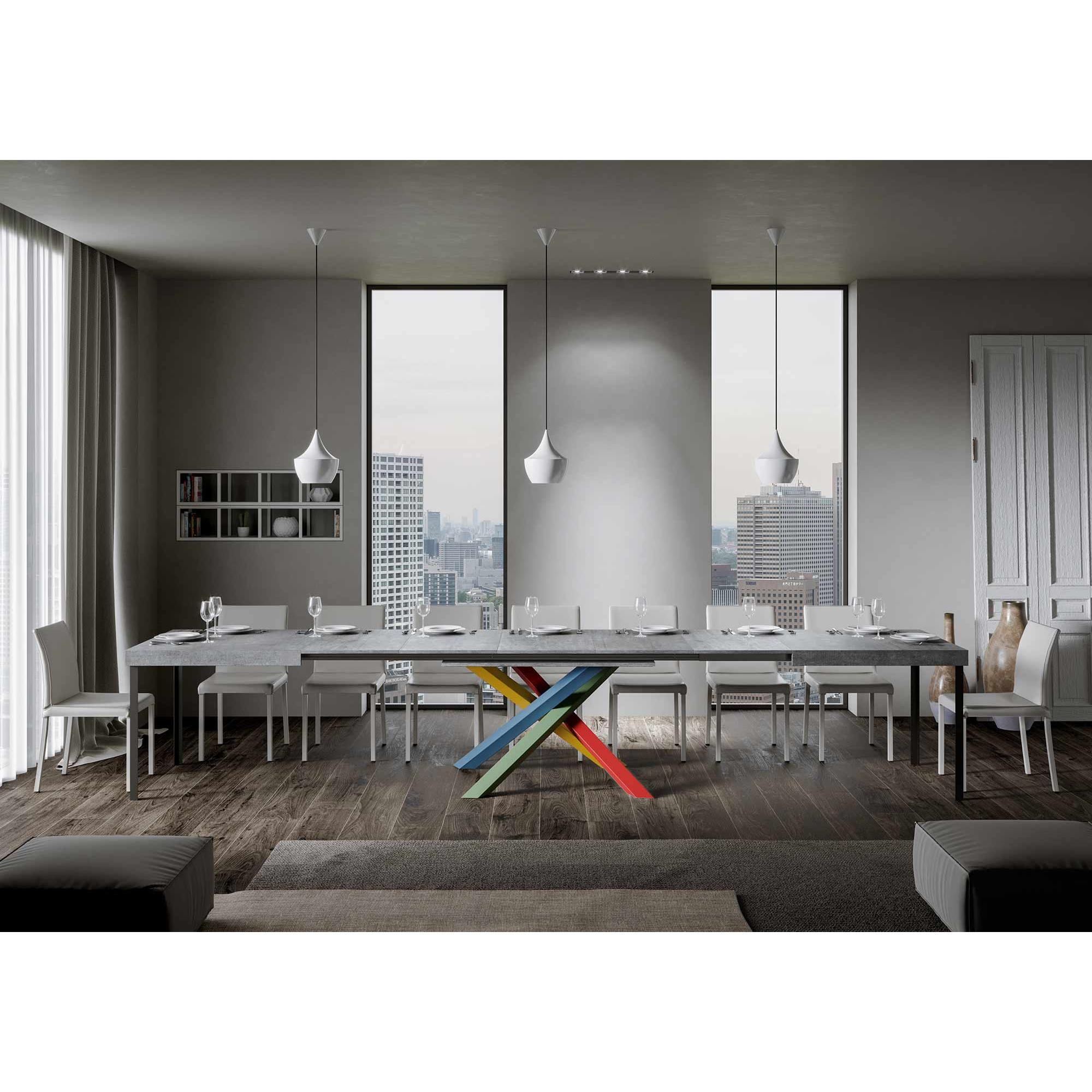 Mesa extensible 90x160/420 cm Volantis Cemento estructura multicolor 4/B