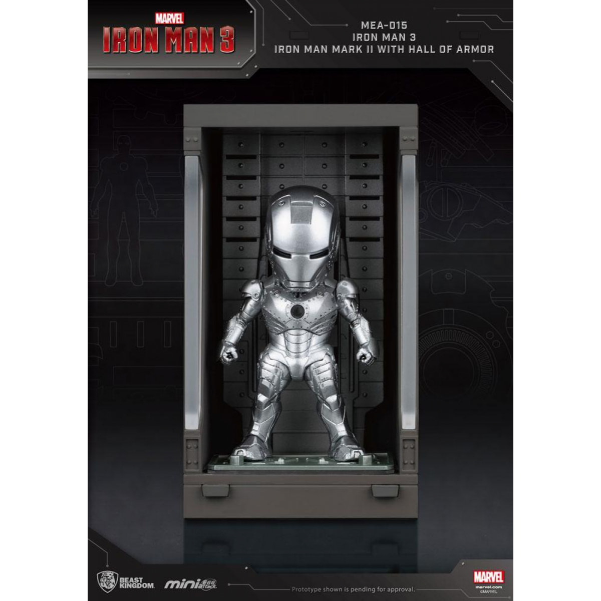 Iron Man 3 Statua Sala Delle Armature Mark Ii Figura 8cm Mini Uova Beast Kingdom