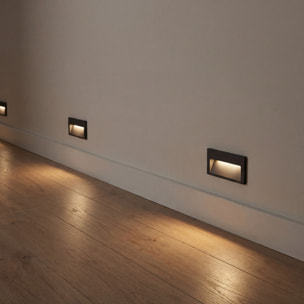 Ledsc4 - Empotrable de pared Tiny Short Aluminio, Cristal Gris urbano, Arenado