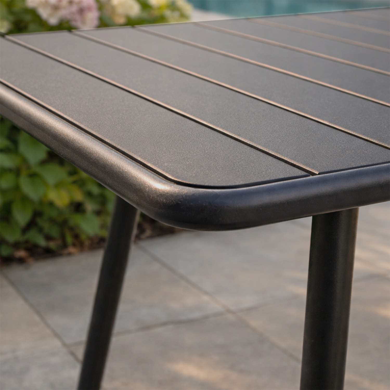 EVORA Table de jardin 10/12 places 234cm gris foncé