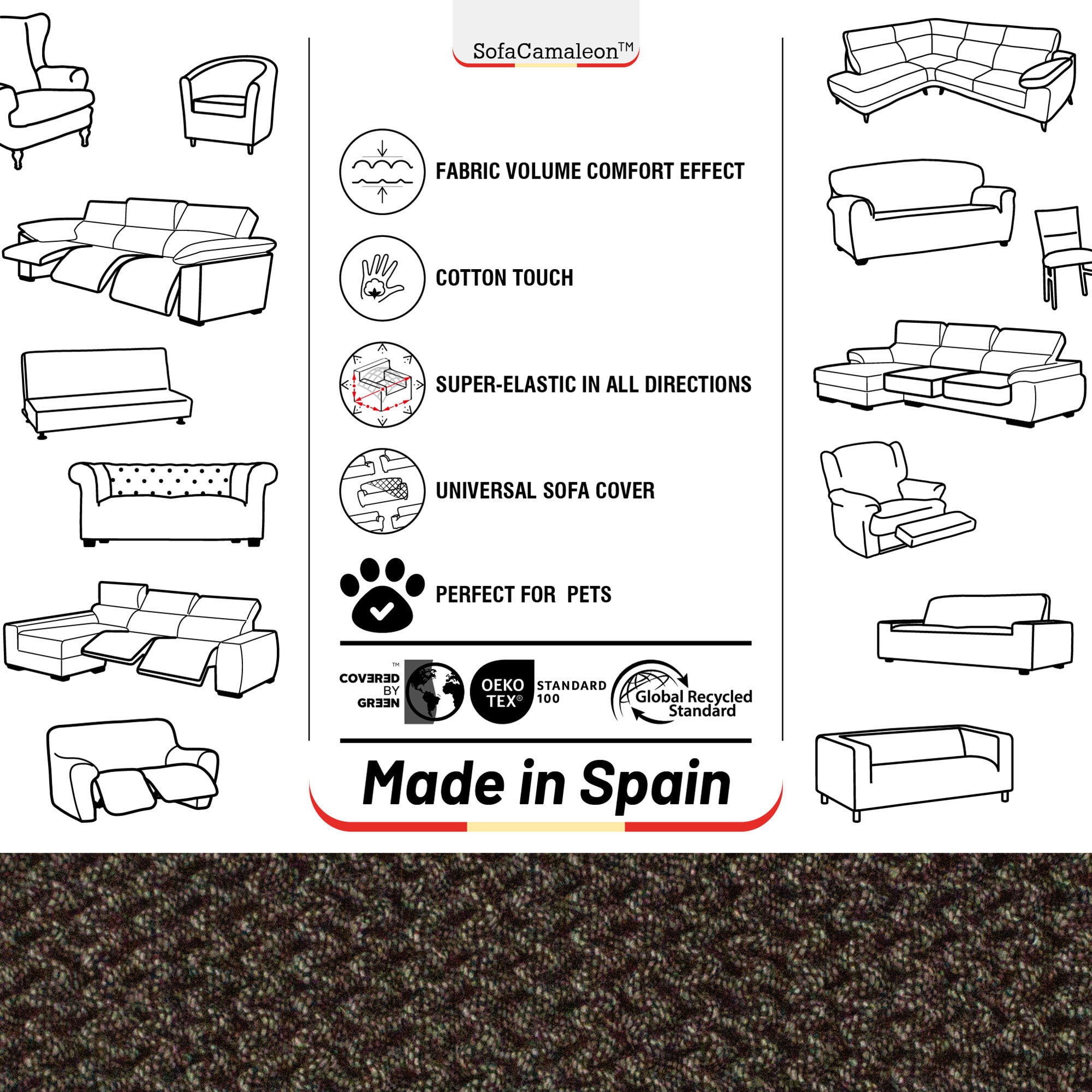 Funda Súper Elástica para SOFÁ modelo WONDER