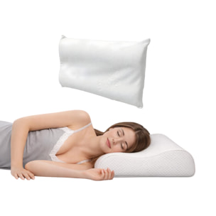 Guanciale Cervicale in Memory Foam con Federa Silevr– Cuscino Sfoderabile Sostegno Ergonomico per Collo e Cervicale