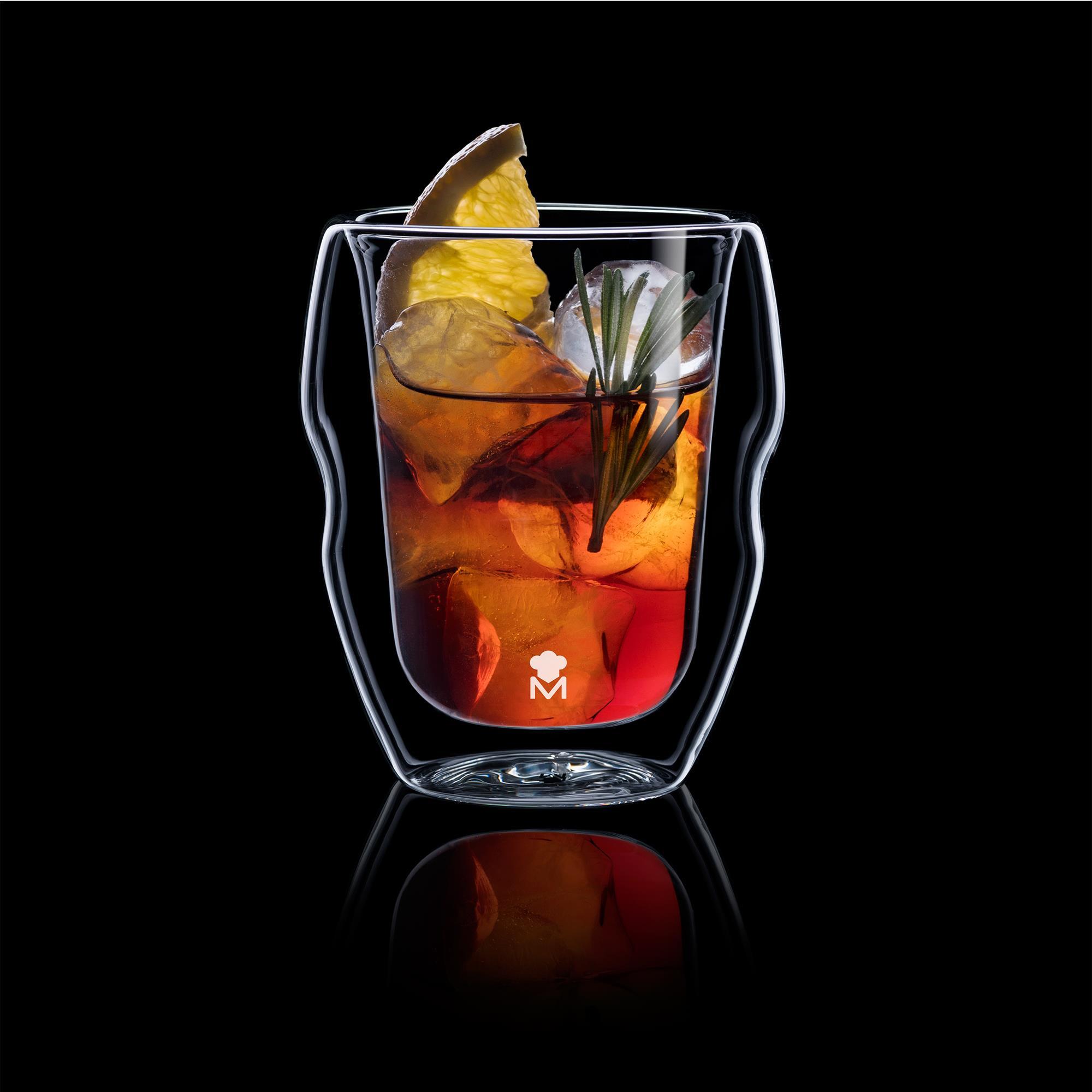 Vasos Borosilicato Masterpro Set 2 Vasos Bajos 380ml Mixology Alta Resistencia