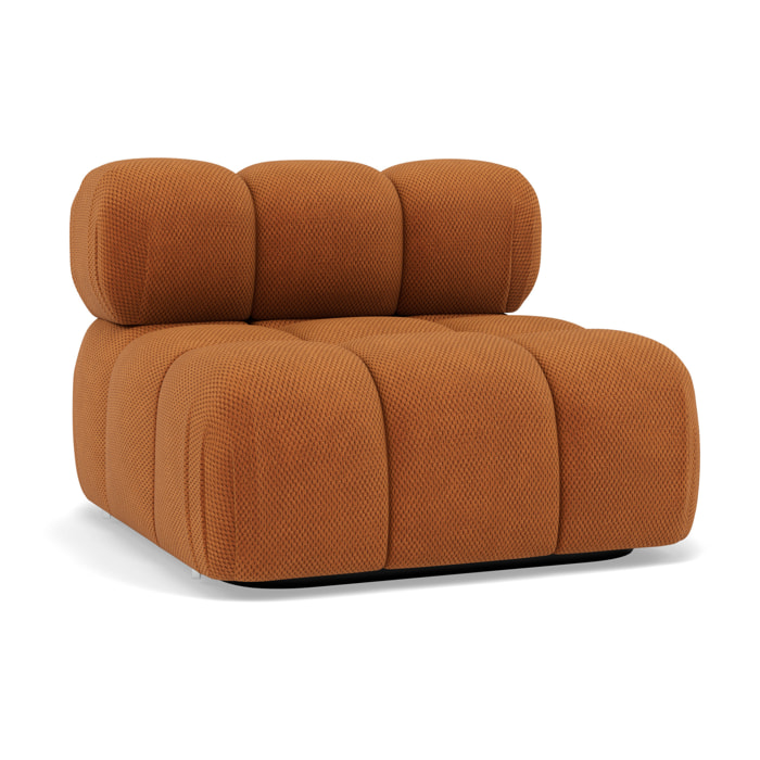 Ruby - module d'assise sans accoudoirs en velours texturé - Terracotta