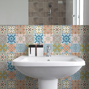 Stickers muraux - Sticker Mural Carrelage adhésif Cuisine Salle de Bain - 9 STICKERS CARRELAGES AZULEJOS VICITO