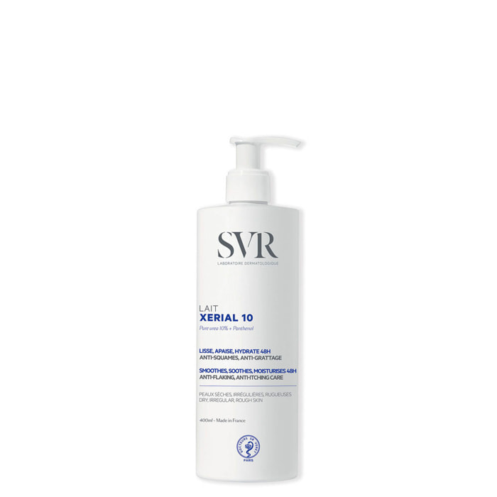 XERIAL 10 - Lait Corps Anti-Squames, Anti-Grattage, Lissant, Apaisant, Hydratant 48h