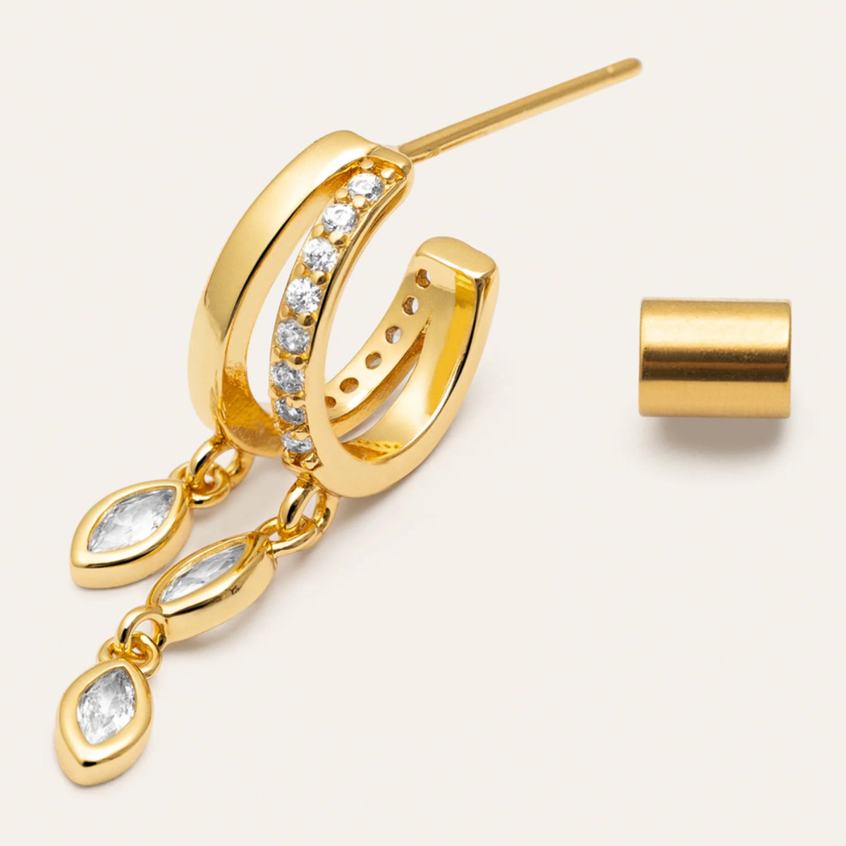 Orecchino Doble Drip Placcato Oro