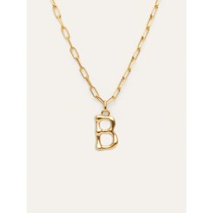 Collar Personalizado Chic Letter XL Acero Baño Oro