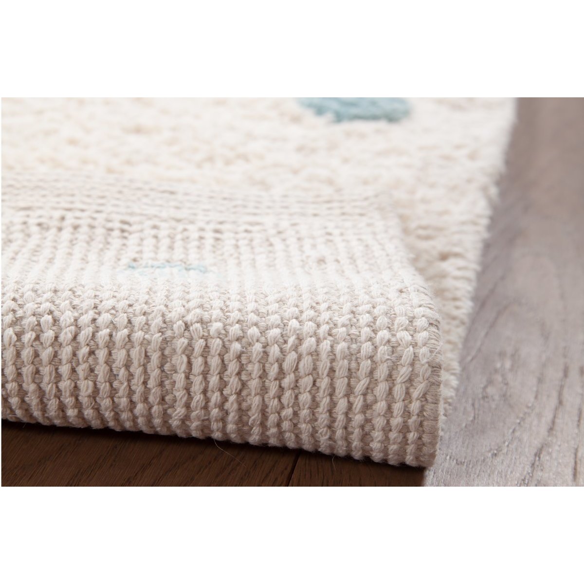 Tapis enfant en coton beige motif pois multicolore 100 x 150 cm DADA