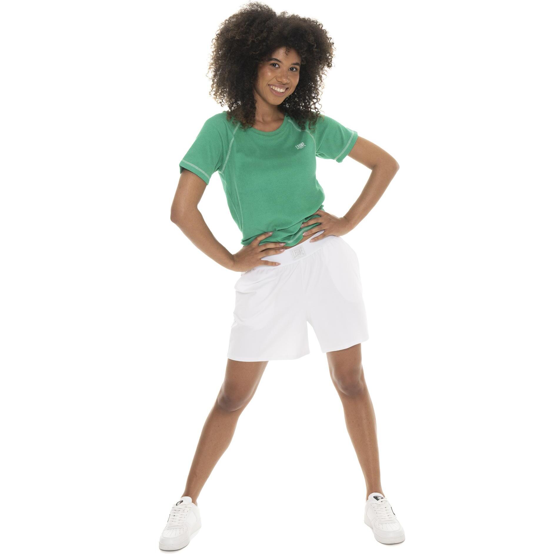 Bermuda donna Leone 1947 Apparel in cotone elasticizzato con patch boxe. Sportivi.