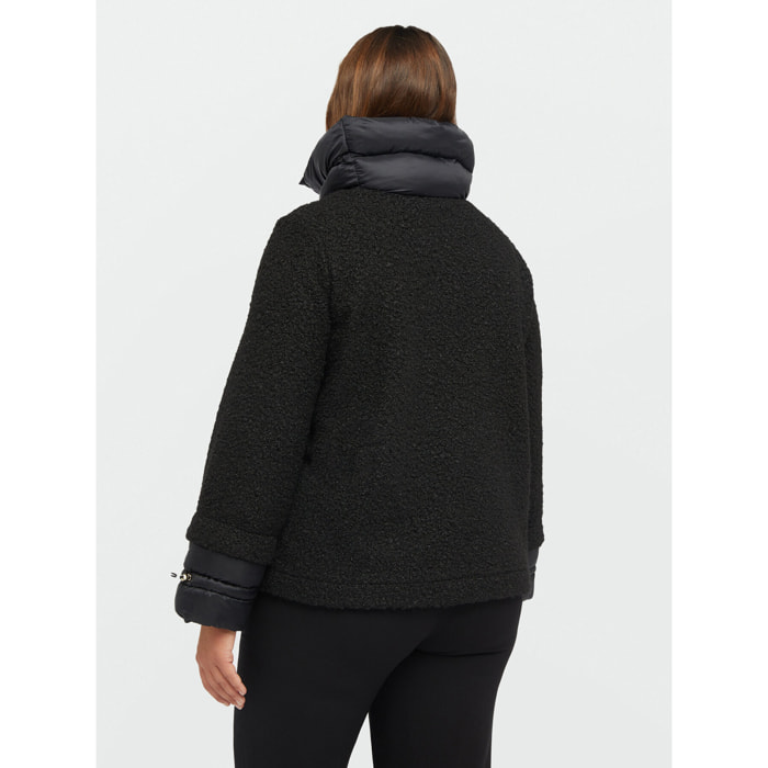 Fiorella Rubino - Chaqueta de nailon y tejido bouclé - Negro