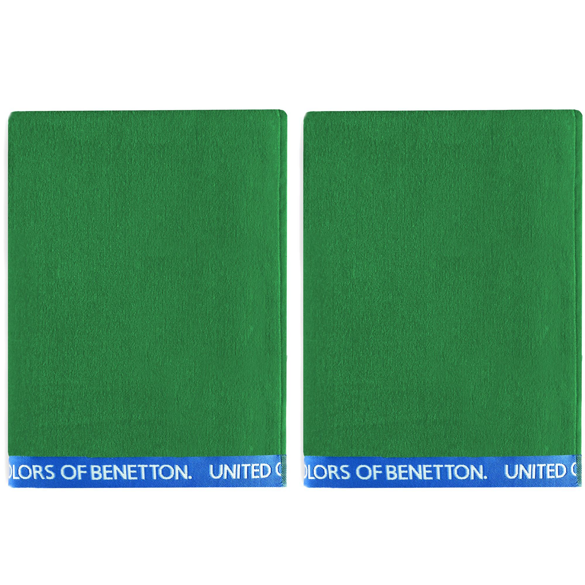 SET 2 TOALLA DE PLAYA 90X160CM 380GSM VELOUR 100%ALGODON VERDE  BENETTON