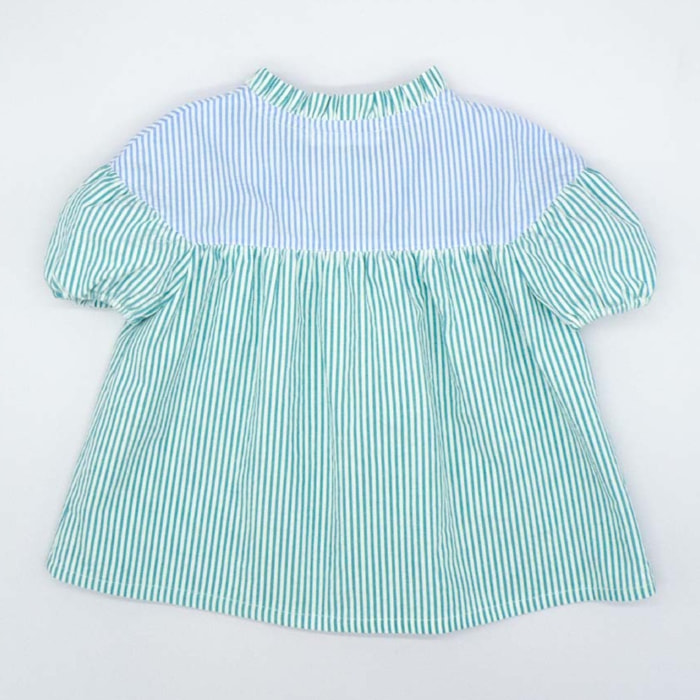 BLUSA VERDE Y AZUL