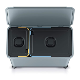 Sistema clasificador de reciclaje 1x10l + 1x23l color gris keden