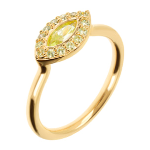 Anello Solitario Marquise Golden con Cubic Zirconia Gialla