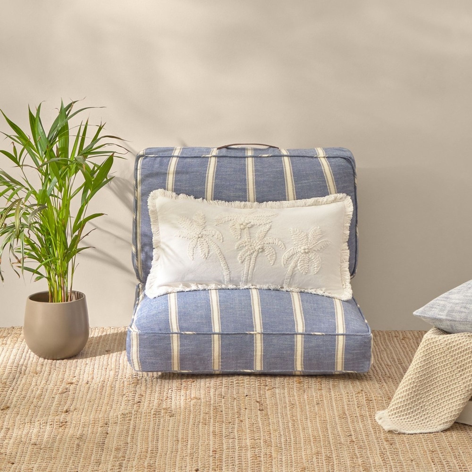 Funda de cojín chill out resistente al agua Rechi color azul Algodón