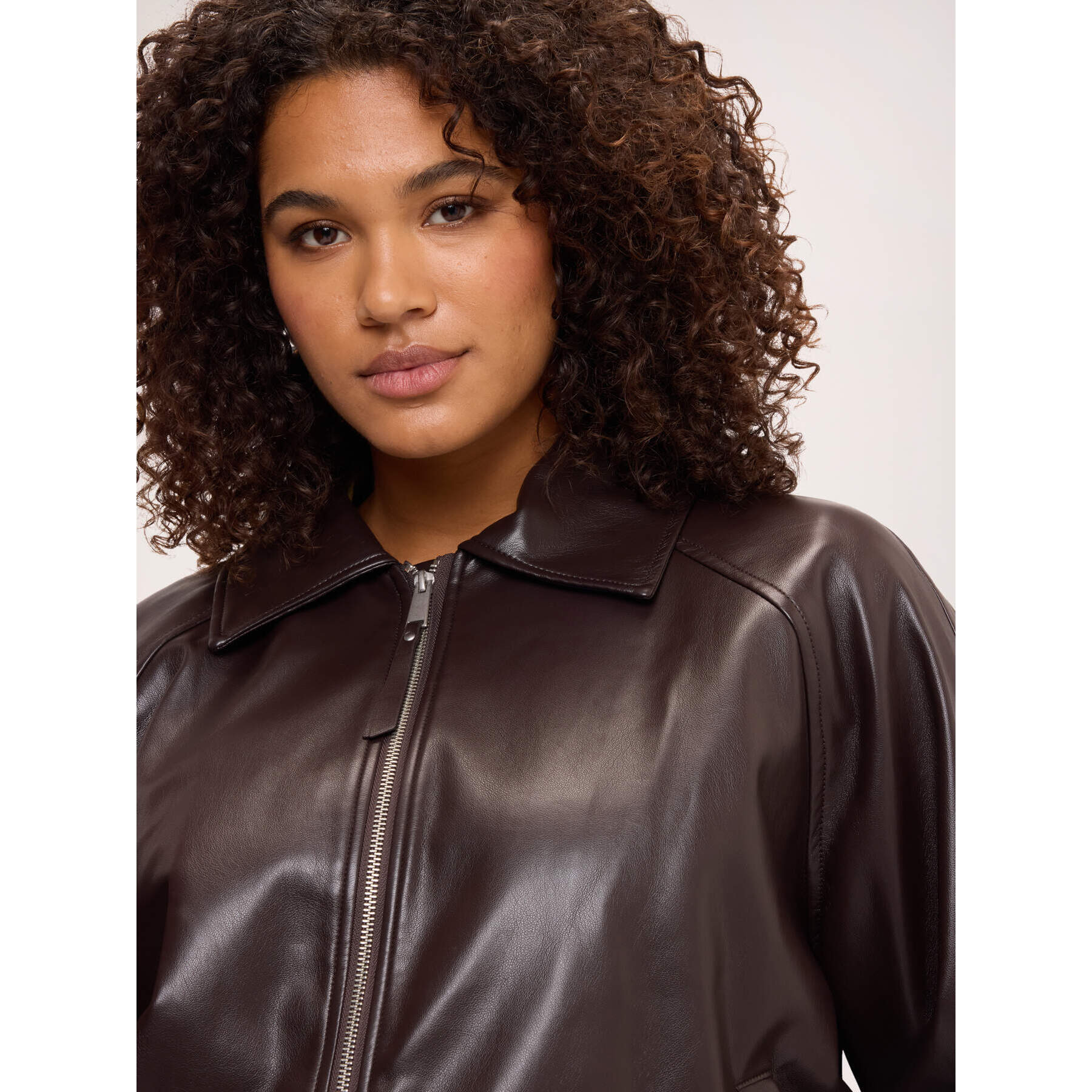Fiorella Rubino - Giacca biker con coulisse al fondo - Marrone