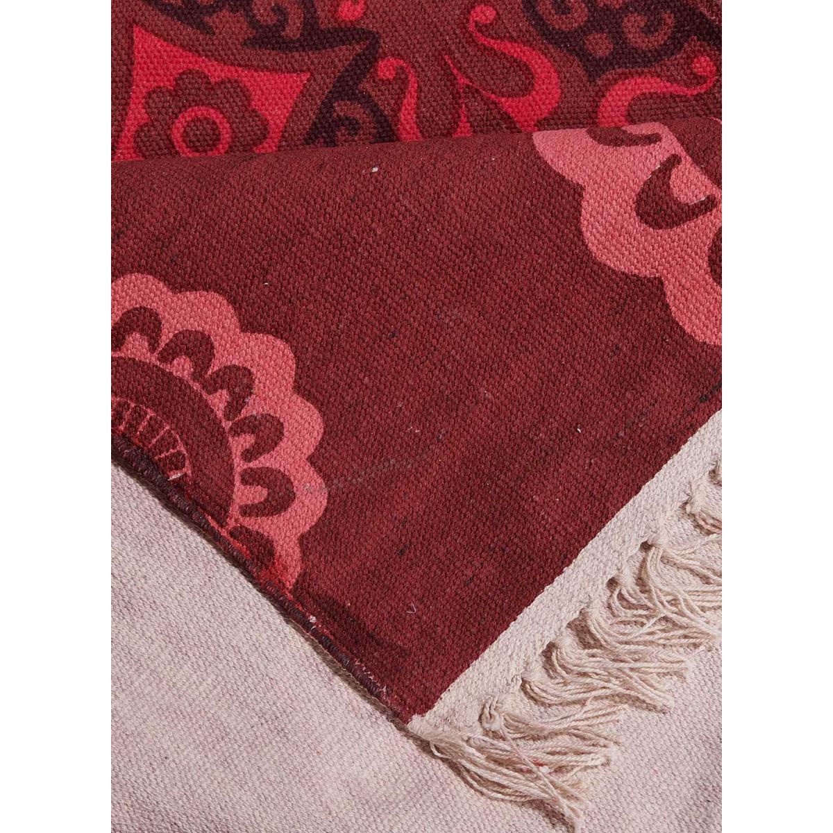 Tapis artisanal  Kilim sans velours ROHO motif ethnique