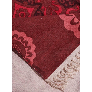 Tapis artisanal  Kilim sans velours ROHO motif ethnique