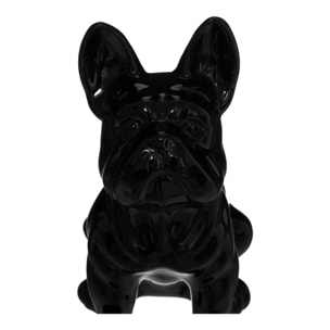 Statuette "Bulldog" - céramique - noir - H12 cm