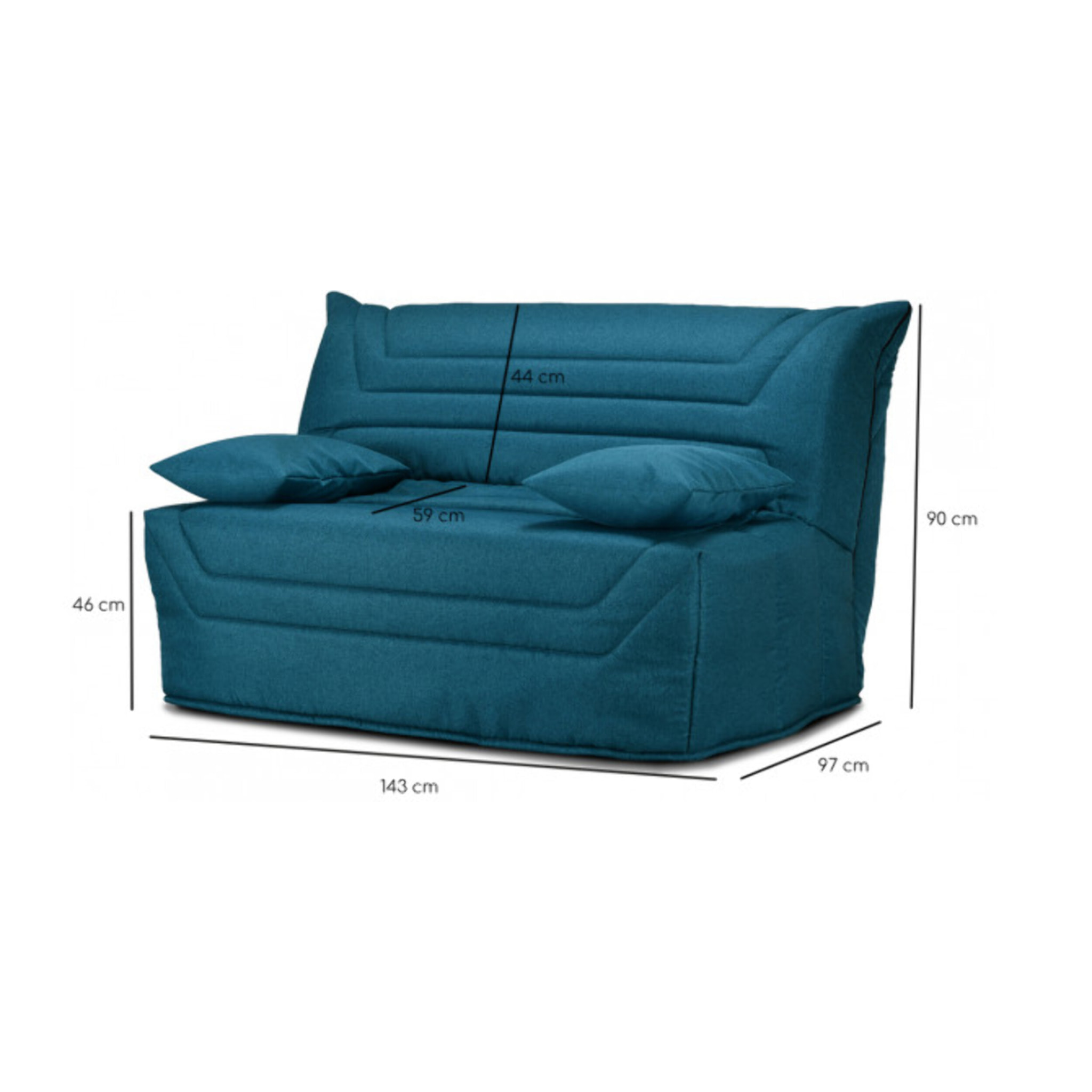 BZ banquette en tissu 140x190cm - CARAMEL