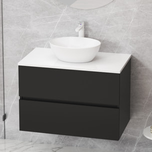 Conjunto de baño MONO Alday, 80 cm, Negro