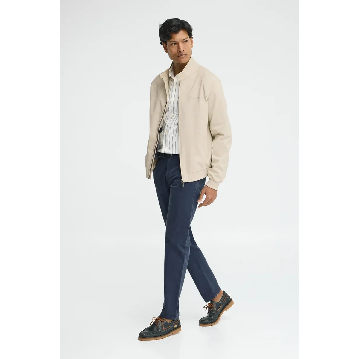 Chaqueta Harrington Bowery beige con bordado Polo Club