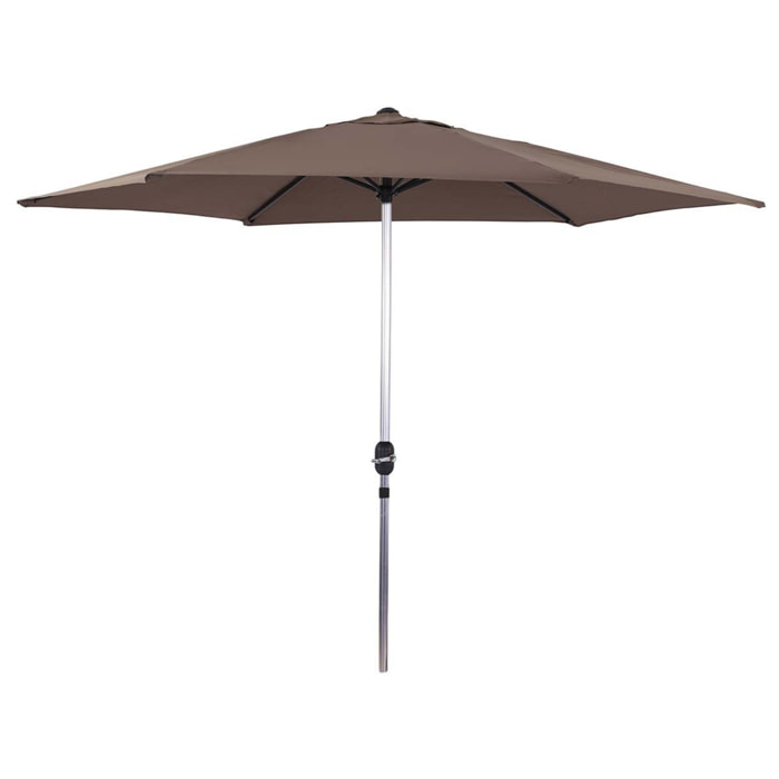 Parasol jardin droit Alu "Sol" - Rond - Ø 3m - Taupe