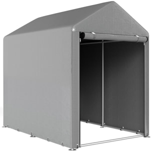 Abri de jardin tente de stockage portable abri de vélo garage pour extérieur avec cadre en métal galvanisé et grande porte, 1,2 x 1,8 m gris