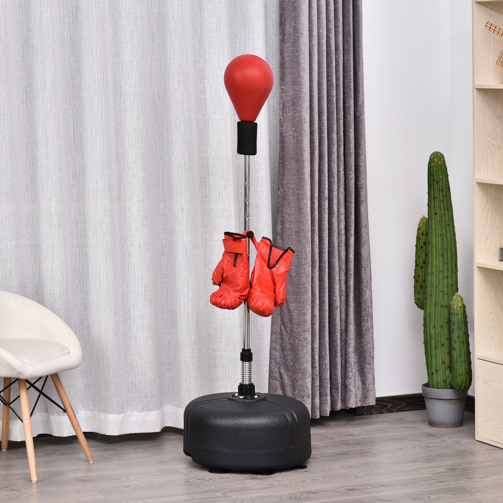 Pera de Boxeo con Soporte Acero PU PE Ã¤48x136-154 cm Rojo