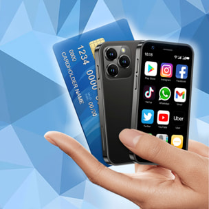 Mini smartphone XS16 4G, Android, 3GB RAM + 64GB. Schermo da 3''. Doppia scheda SIM.