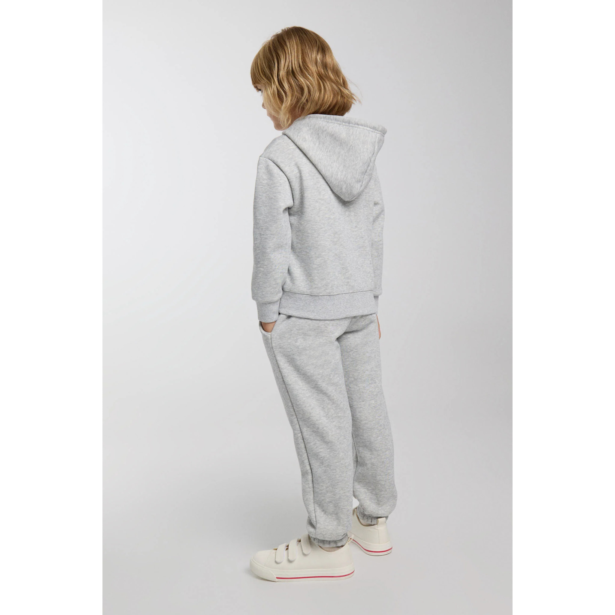 Chándal deportivo de niña afelpado sudadera y jogger gris