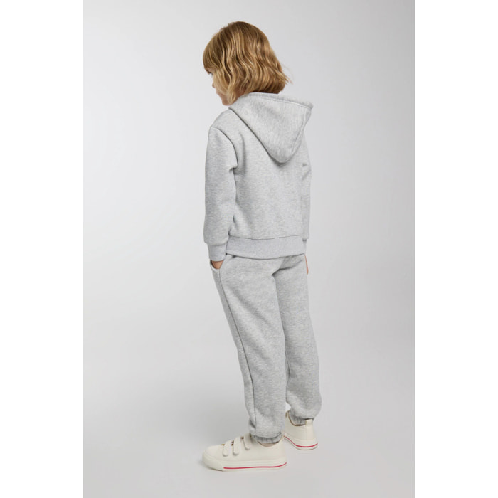 Chándal deportivo de niña afelpado sudadera y jogger gris