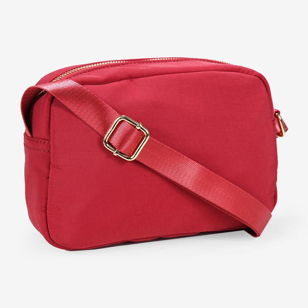 Bolso bandolera rojo en nailon