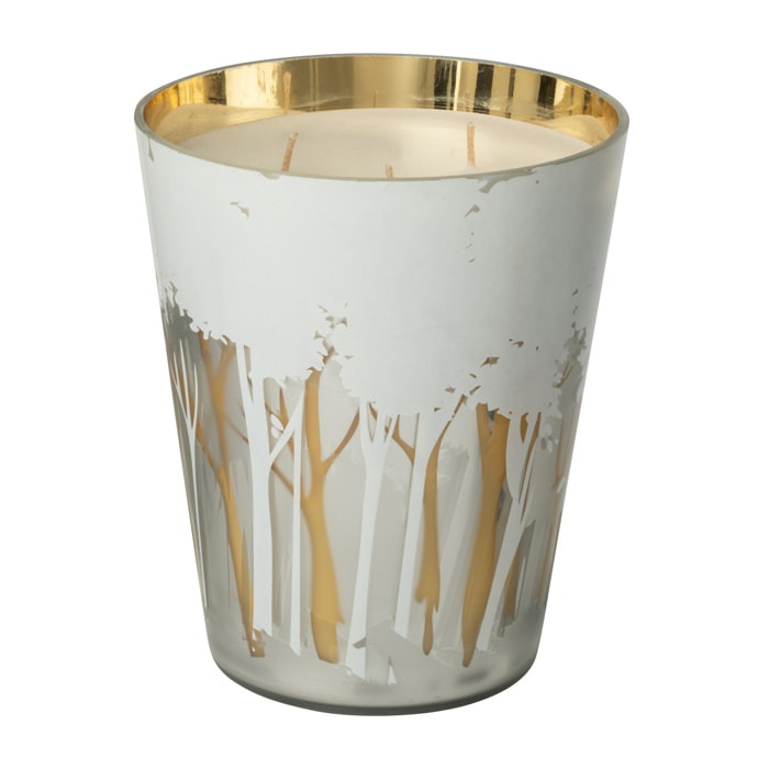 J-Line bougie parfumée Noa Forêt - blanc/or - large - 95H - 2 pièces