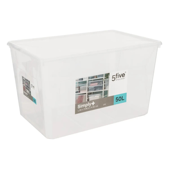 Boîte en plastique transparente 50L Simply+