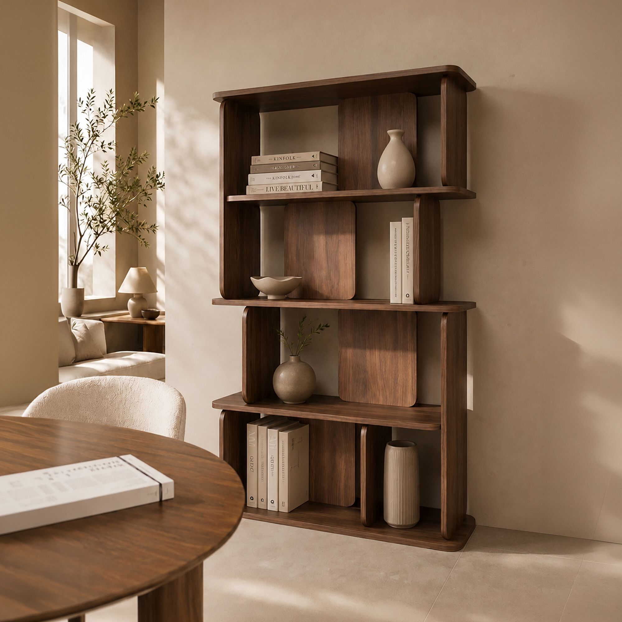 Etagère 110cm effet bois marron OREE