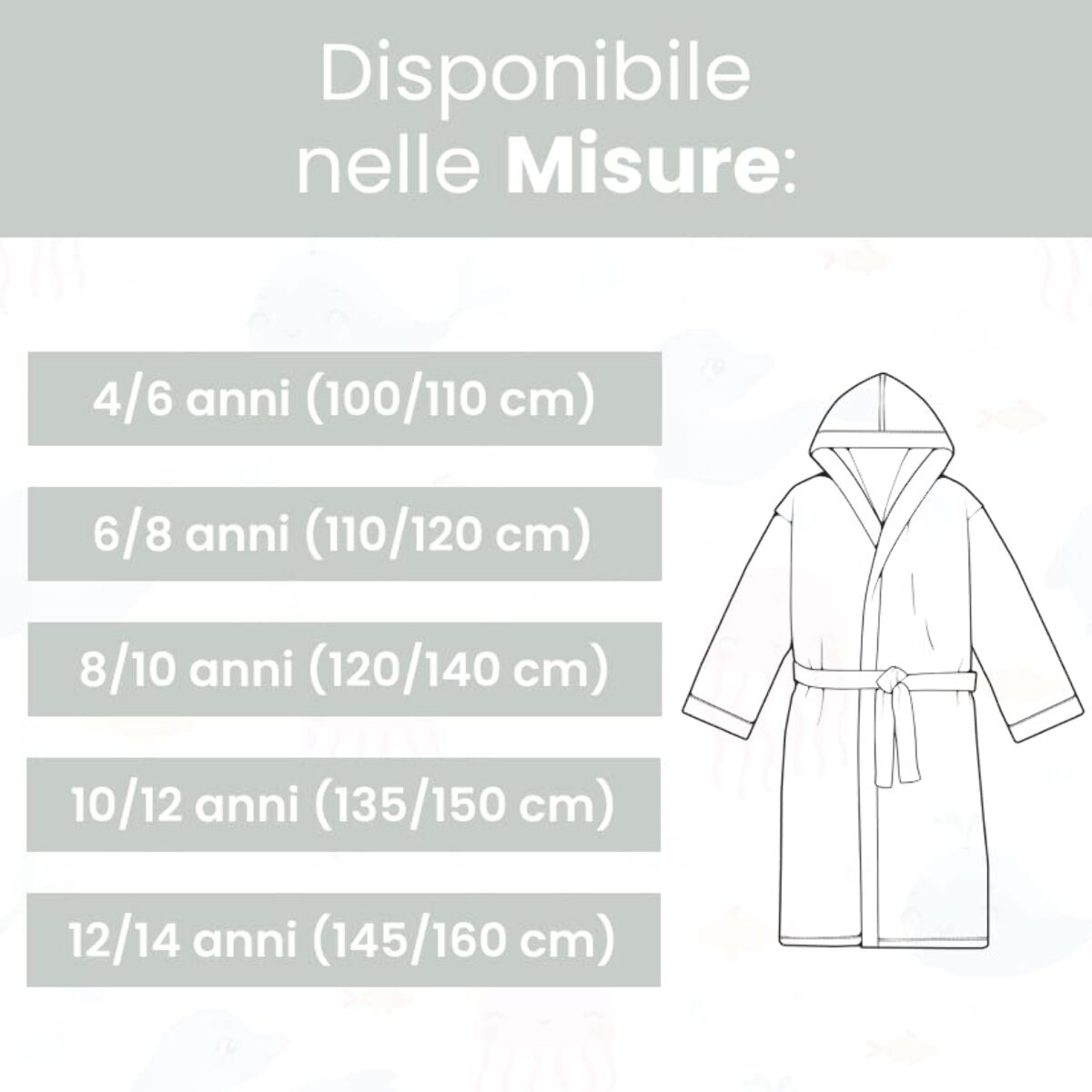 INTRECCI Accappatoio Bambino e Bambina, Accappatoio Spugna di Cotone, Assorbente, Morbido, per Pelli Sensibili, Certificato Oeko-Tex.