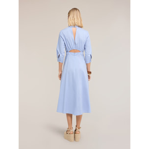 Motivi - Vestido camisero con cuello joya - Light - blue