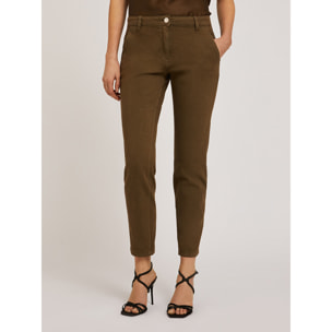 Motivi - Pantalones chinos Kendall en drill de algodón - Verde militare