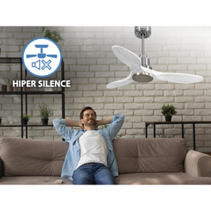 Ventilateur de plafond Réversible  Thermostat Wifi Moteur à courant continu Toits en pente Télécommande Hypersilence Mémoire Shopify Vendible (AUTOMATIQUE)