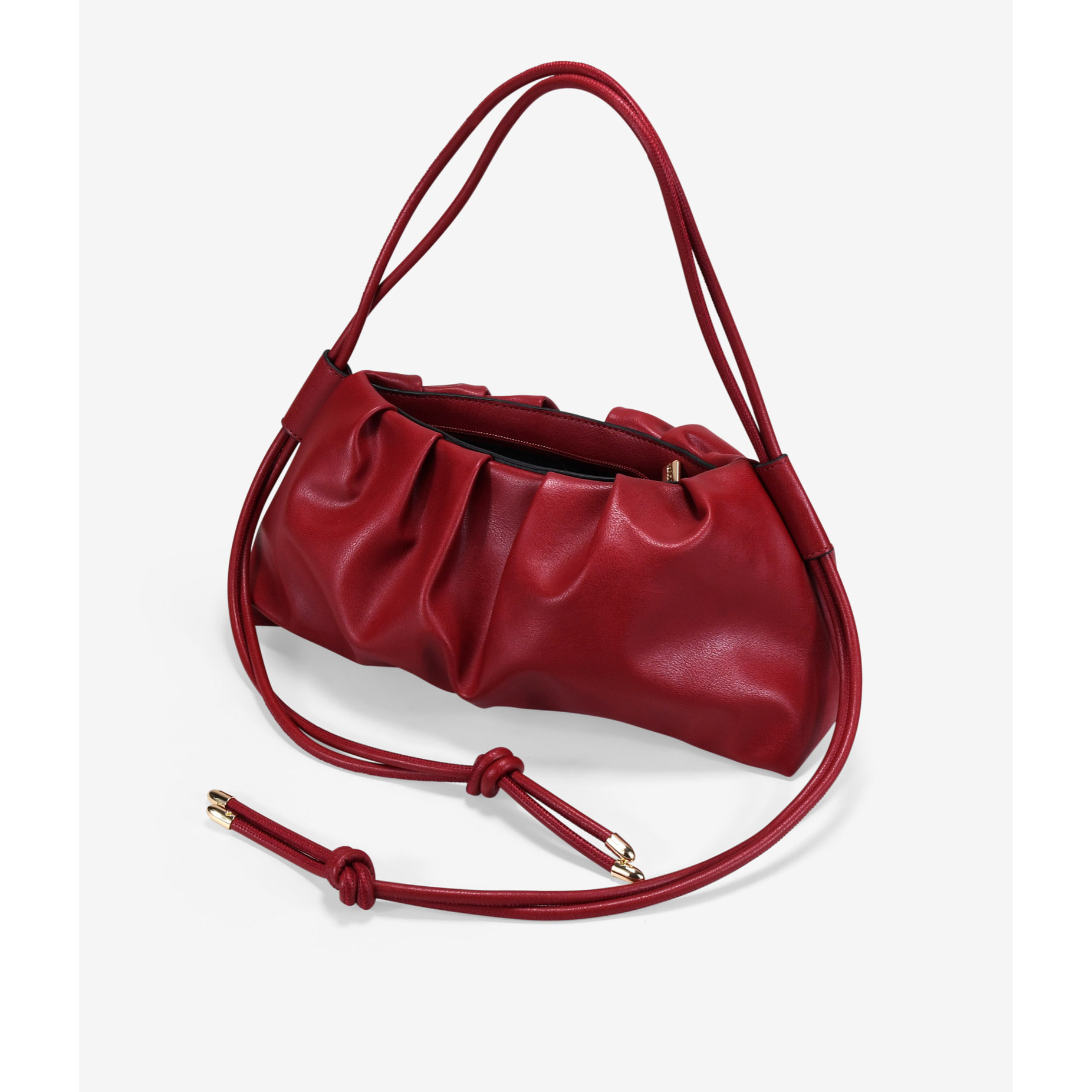 Bolso bandolera rojo con fruncido