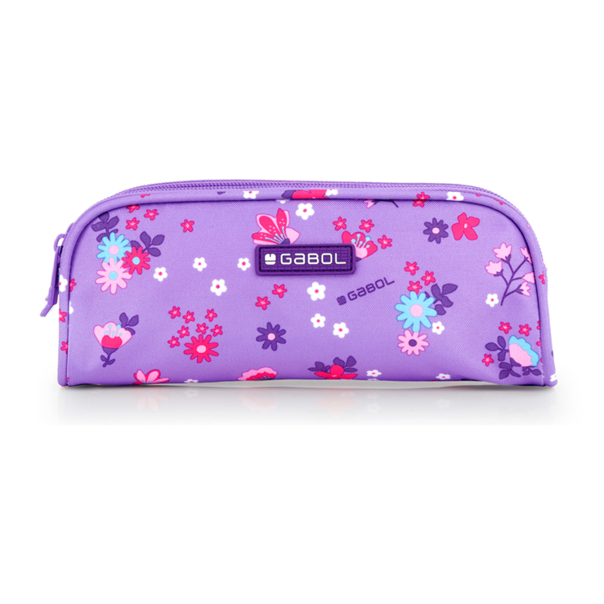 Estuche doble Gabol VIOLET con flores y resistente al agua