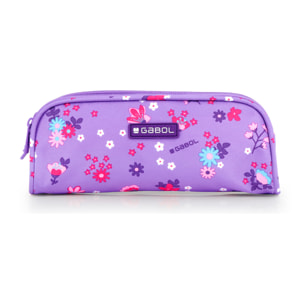 Estuche doble Gabol VIOLET con flores y resistente al agua